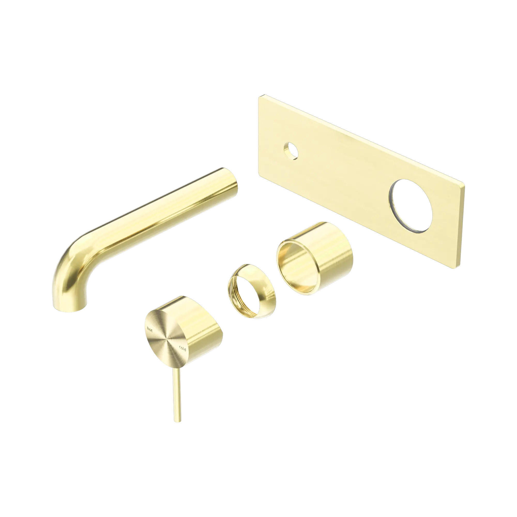 NR221910 A185 TBG Mecca Wall Basin Bath Mixer 185mm Trim Kits Only Brushed Gold image 1
