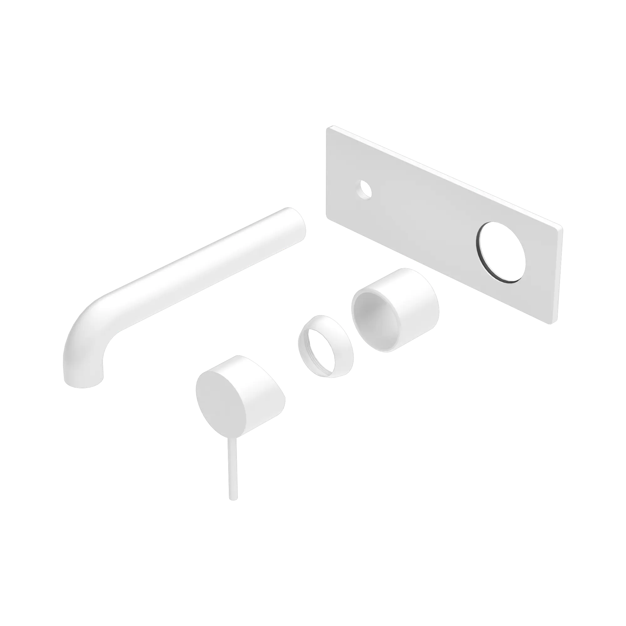 NR221910 A230 TMW Mecca Wall Basin Bath Mixer 230mm Trim Kits Only Matte White image 1