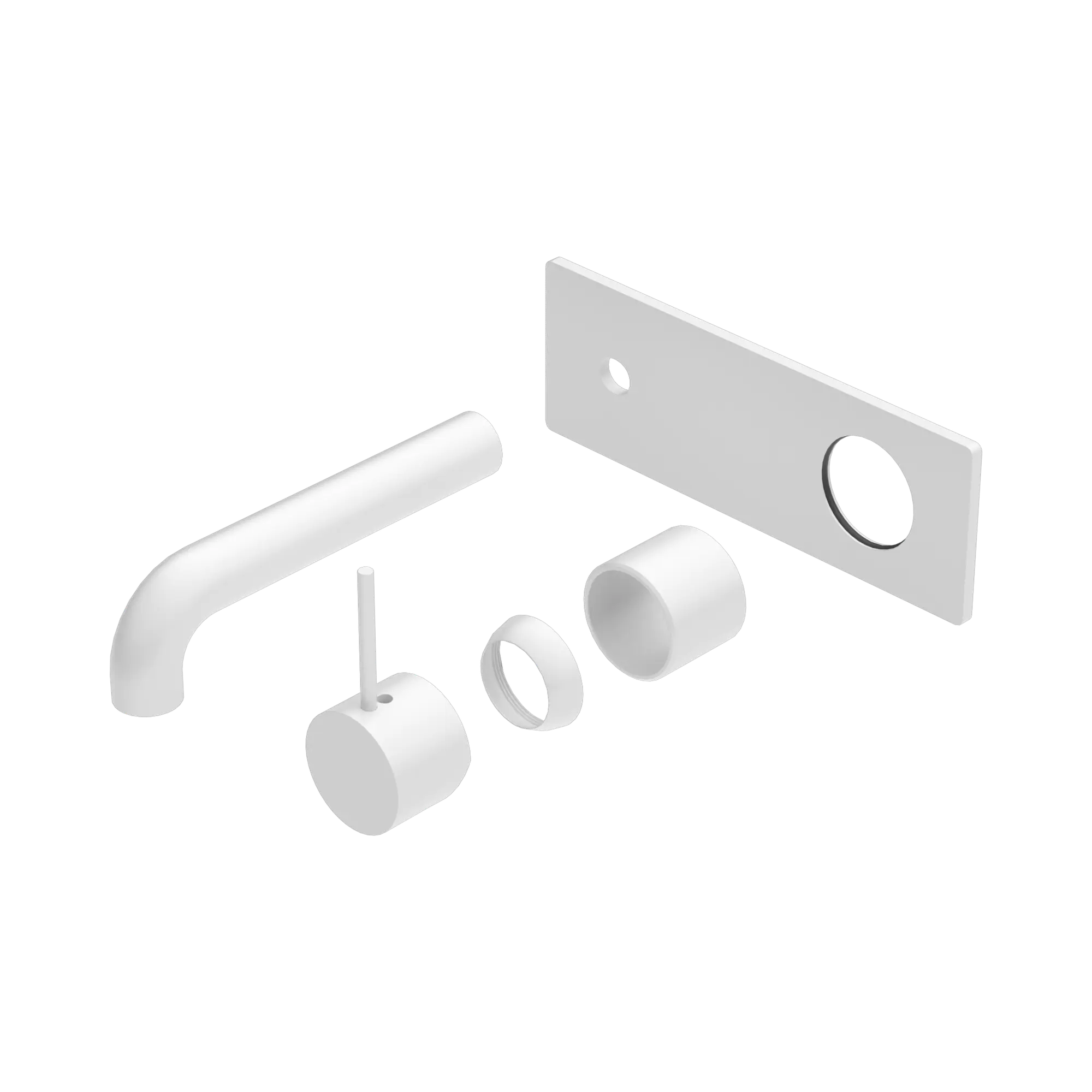 NR221910 B160 TMW Mecca Wall Basin Bath Mixer Handle Up 160mm Trim Kits Only Matte White image 1