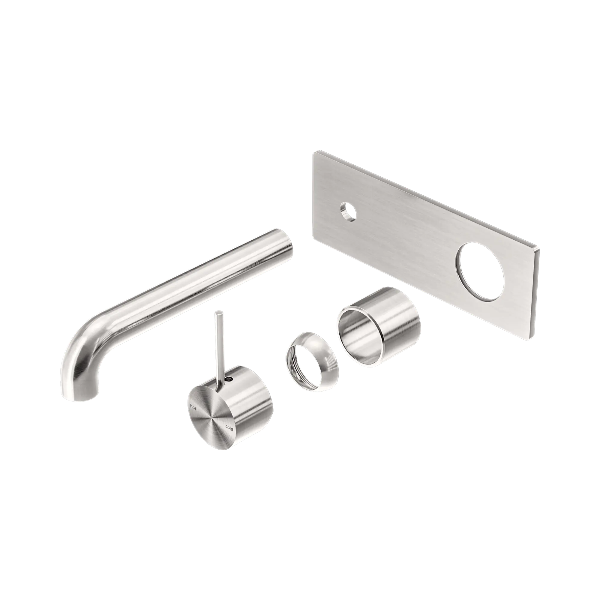 NR221910 B185 TBN Mecca Wall Basin Bath Mixer Handle Up 185mm Trim Kits Only Brushed Nickel image 1
