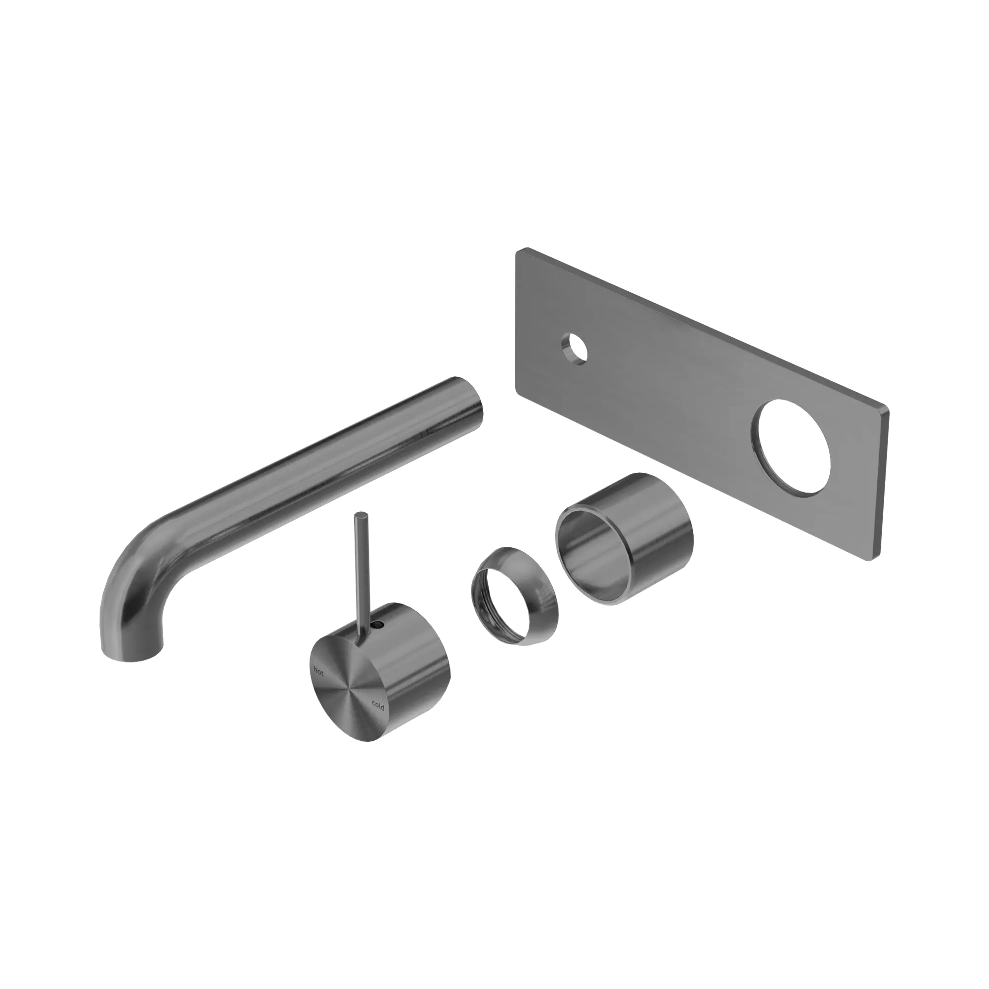 NR221910 B185 TGM Mecca Wall Basin Bath Mixer Handle Up 185mm Trim Kits Only Gun Metal image 1