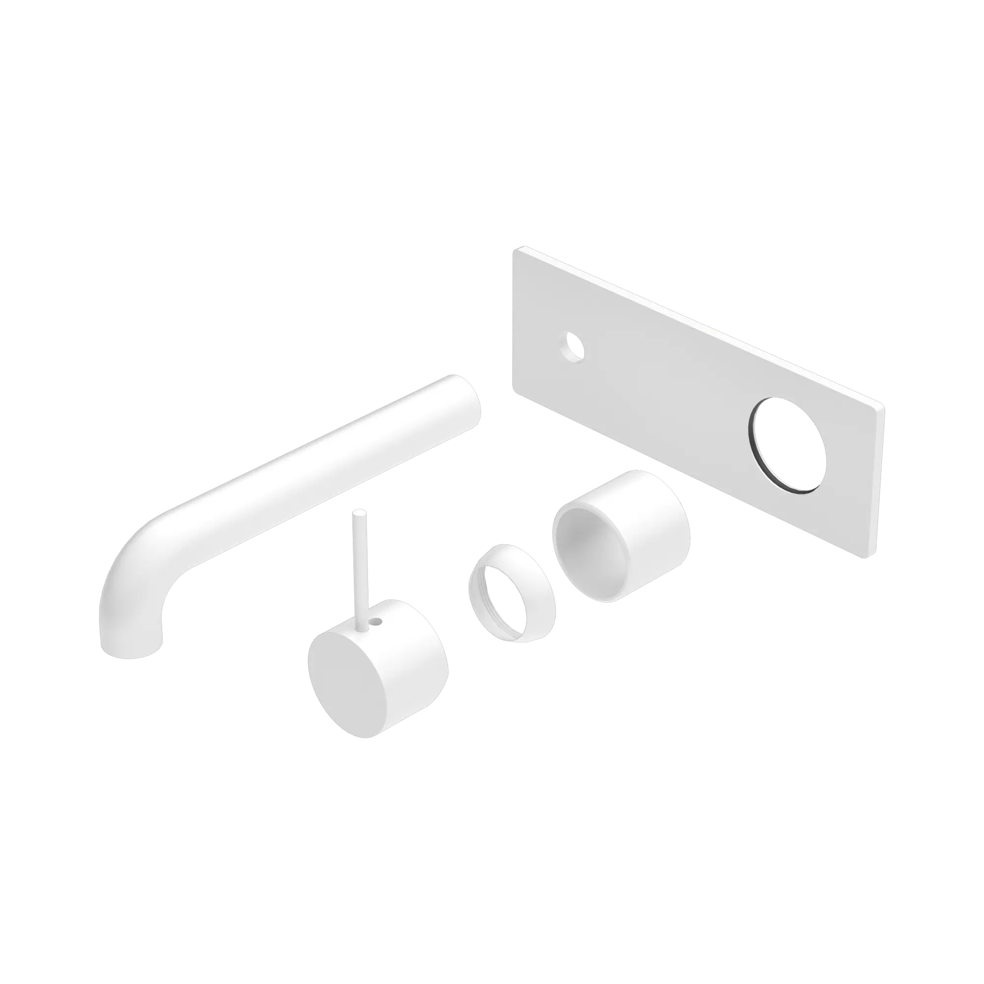 NR221910 B185 TMW Mecca Wall Basin Bath Mixer Handle Up 185mm Trim Kits Only Matte White image 1