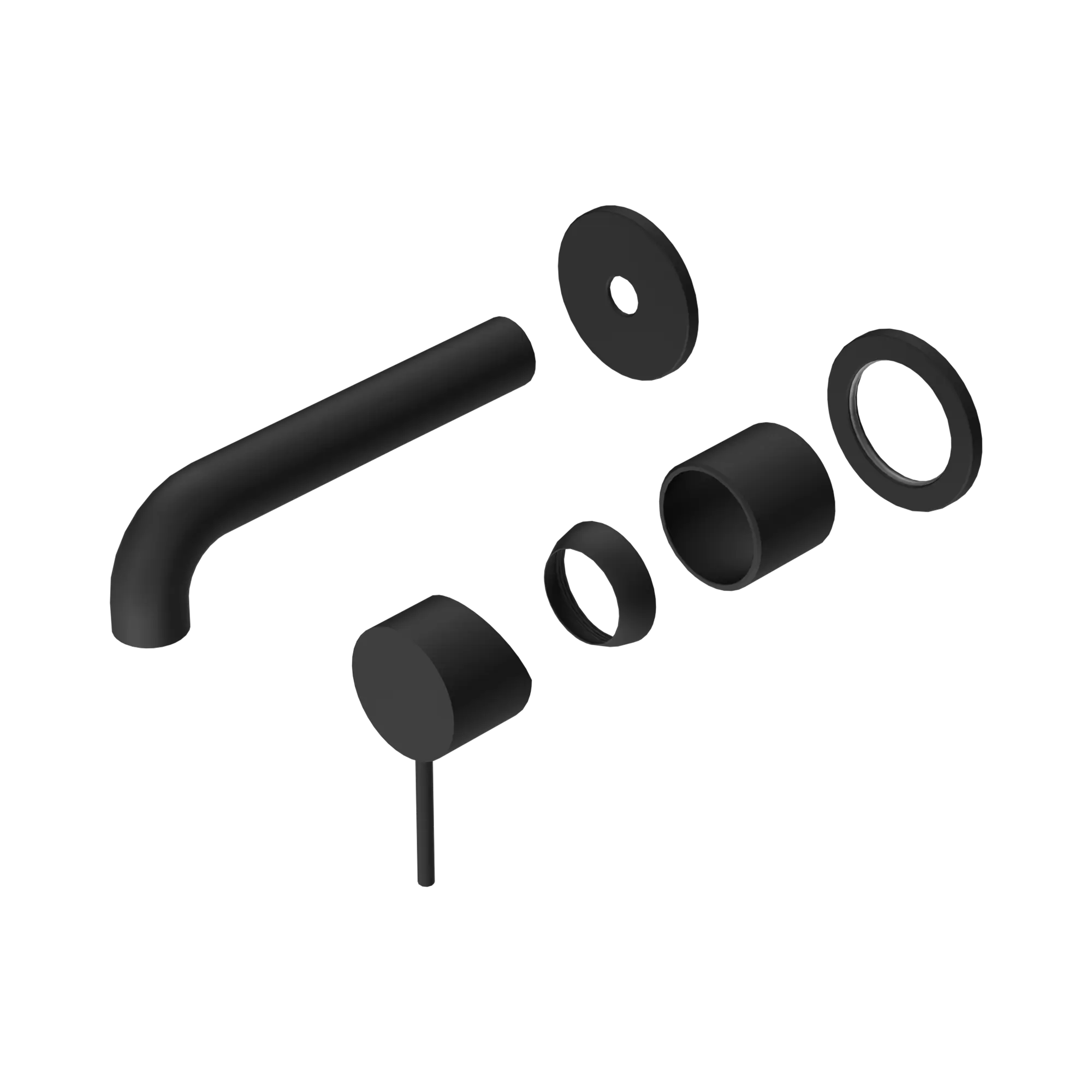 NR221910 C160 TMB Mecca Wall Basin Bath Mixer Separate Back Plate 160mm Trim Kits Only Matte Black image 1