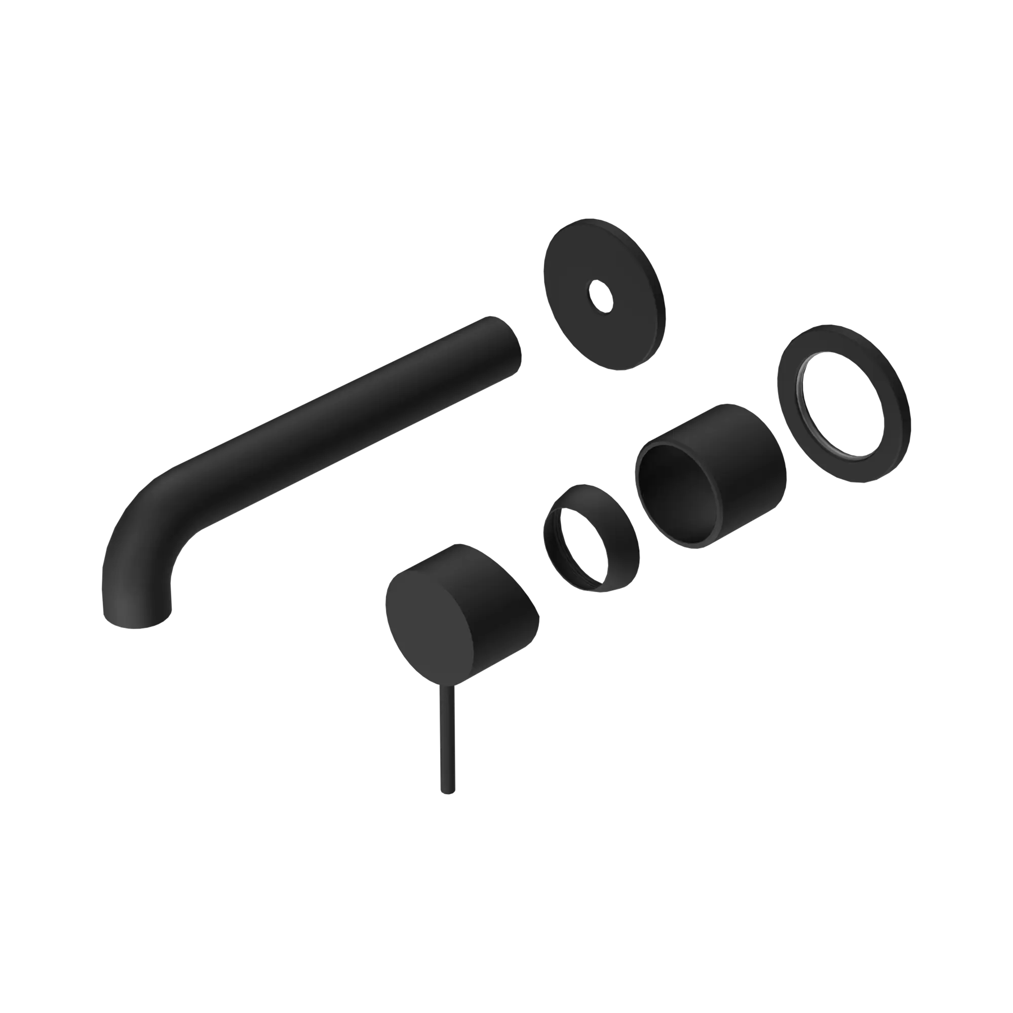 NR221910 C185 TMB Mecca Wall Basin Bath Mixer Separate Back Plate 185mm Trim Kits Only Matte Black image 1