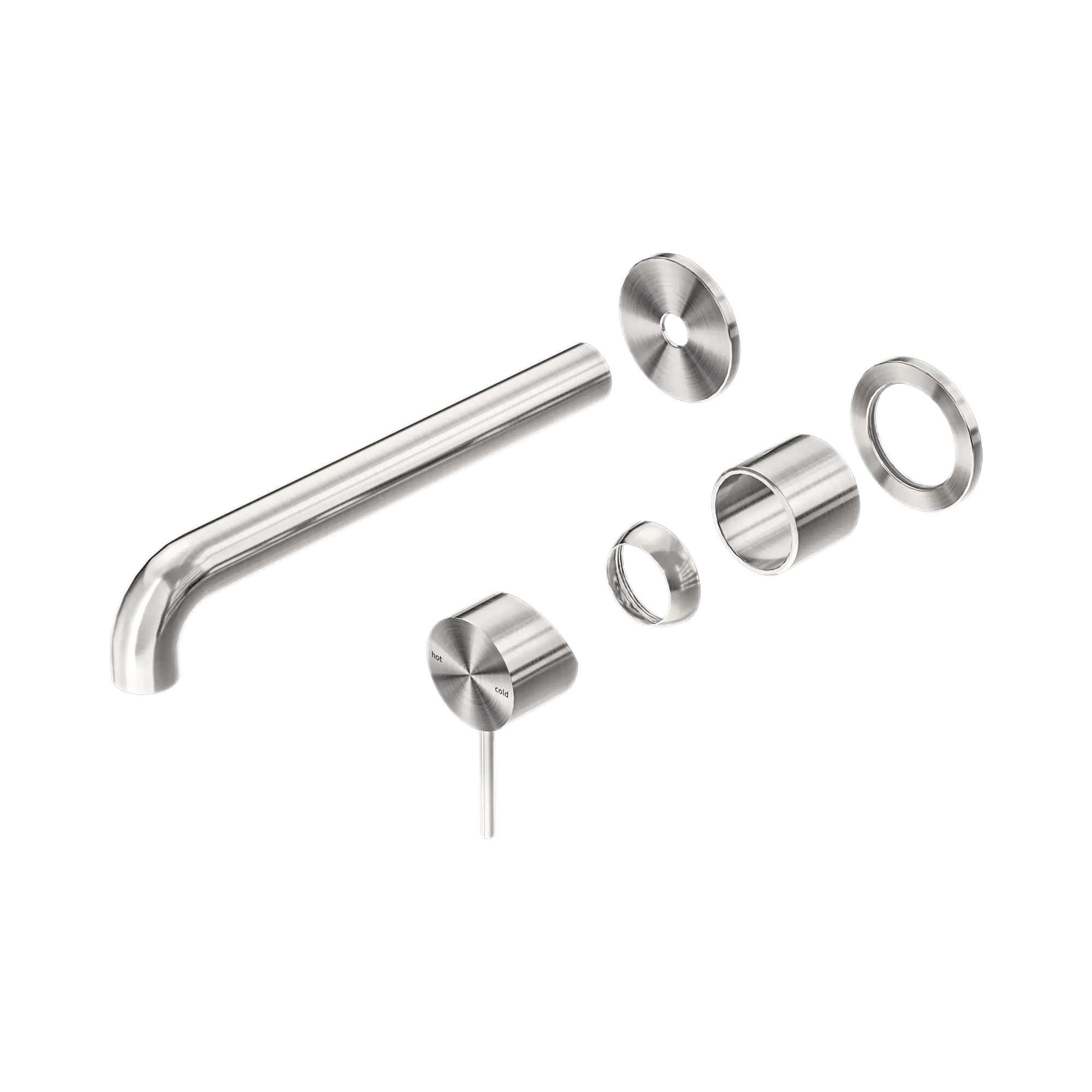 NR221910 C230 TBN Mecca Wall Basin Bath Mixer Separate Back Plate 230mm Trim Kits Only Brushed Nickel image 1