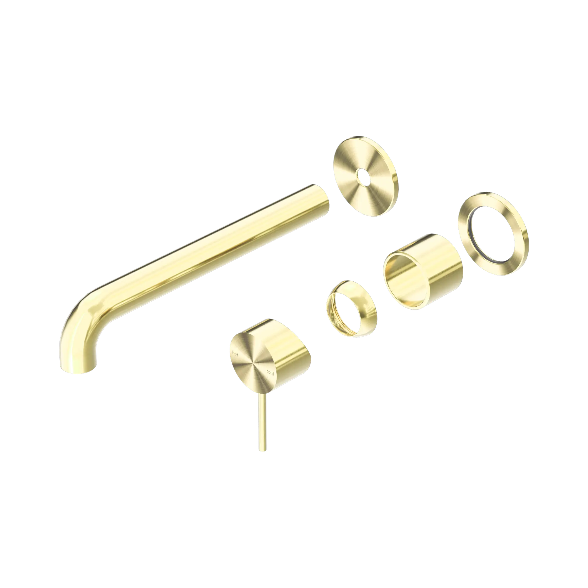 NR221910 C230 TBG Mecca Wall Basin Bath Mixer Separate Back Plate 230mm Trim Kits Only Brushed Gold image 1