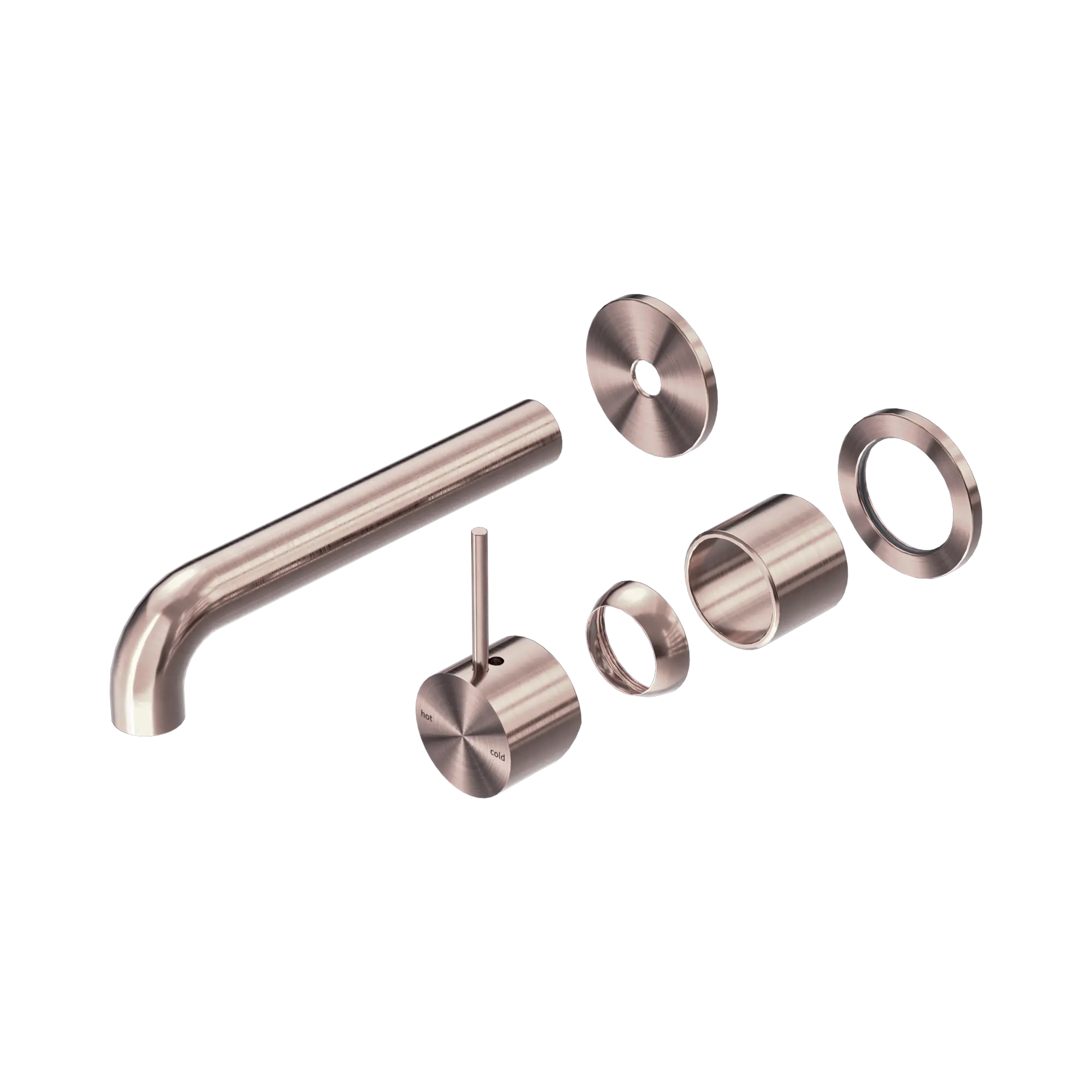 NR221910 D185 TBZ Mecca Wall Basin Bath Mixer Separate Back Plate Handle Up 185mm Trim Kits Only Brushed Bronze image 1