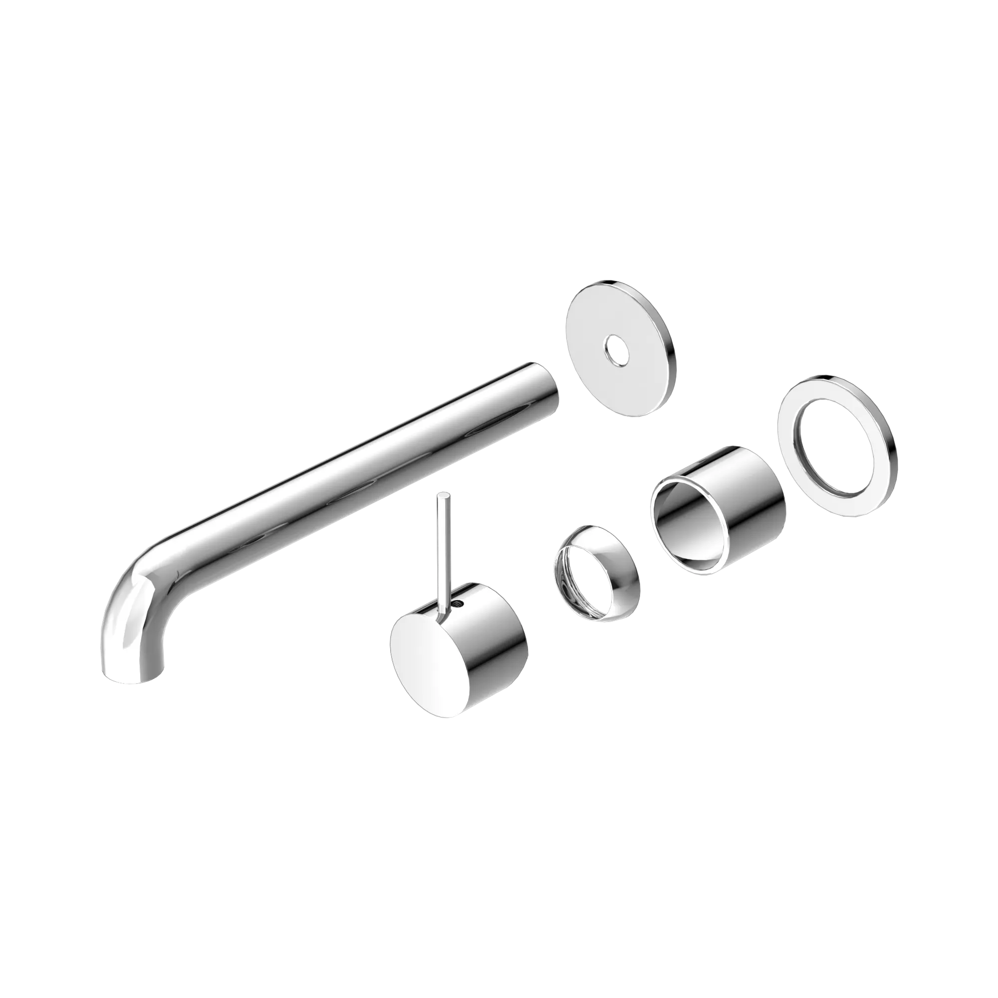 NR221910 D230 TCH Mecca Wall Basin Bath Mixer Separate Back Plate Handle Up 230mm Trim Kits Only Chrome image 1