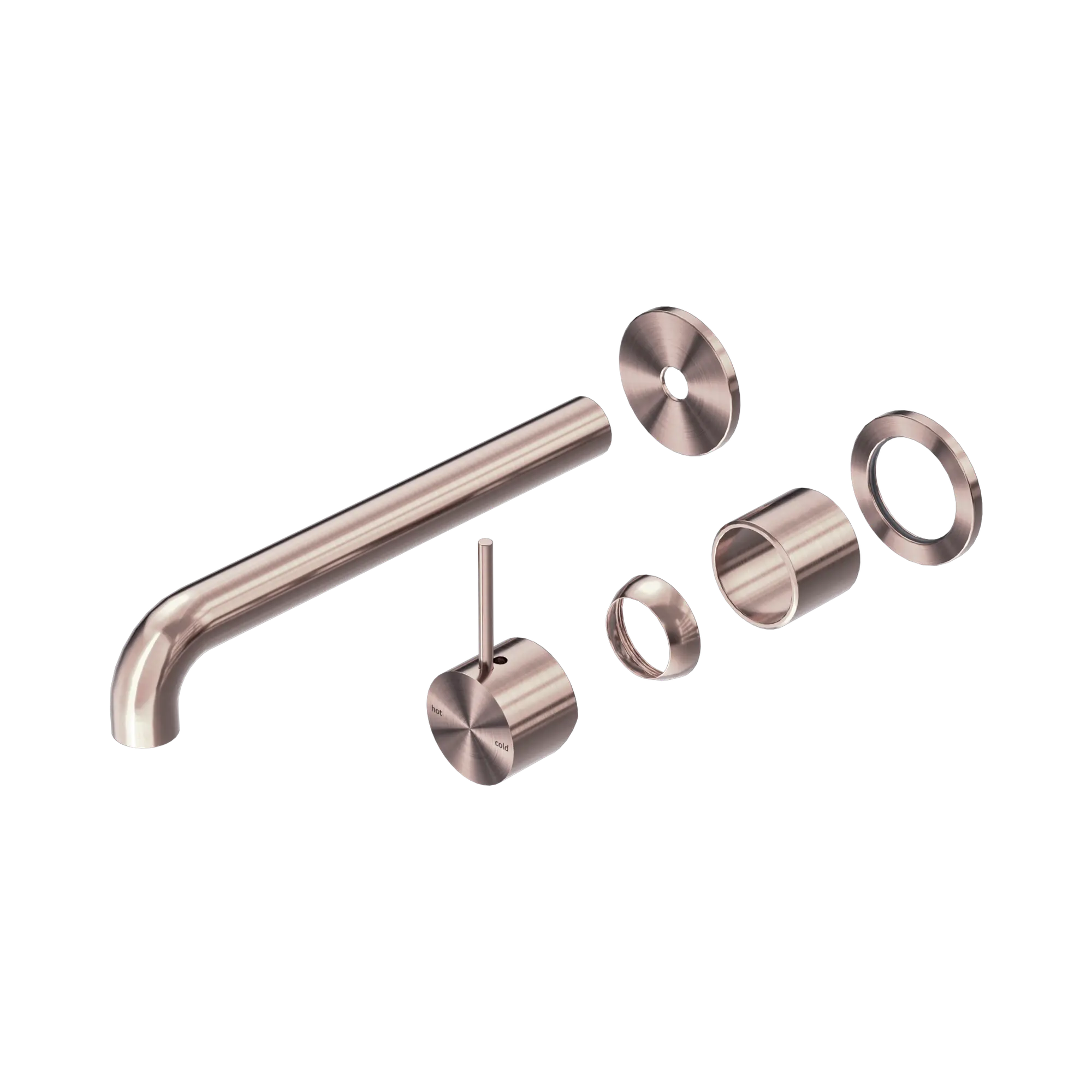 NR221910 D230 TBZ Mecca Wall Basin Bath Mixer Separate Back Plate Handle Up 230mm Trim Kits Only Brushed Bronze image 1
