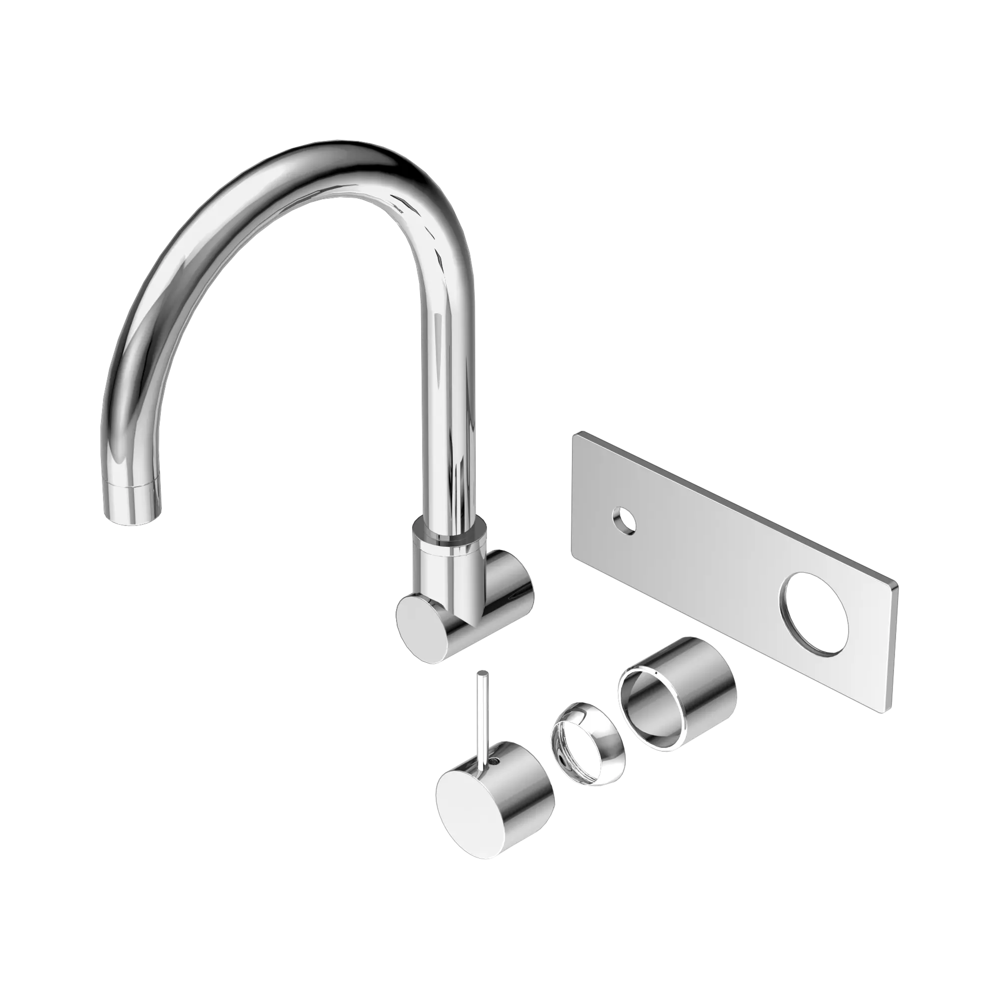 NR221910 PTCH Mecca Wall Basin Bath Mixer Swivel Spout Handle Up Trim Kits Only Chrome image 1