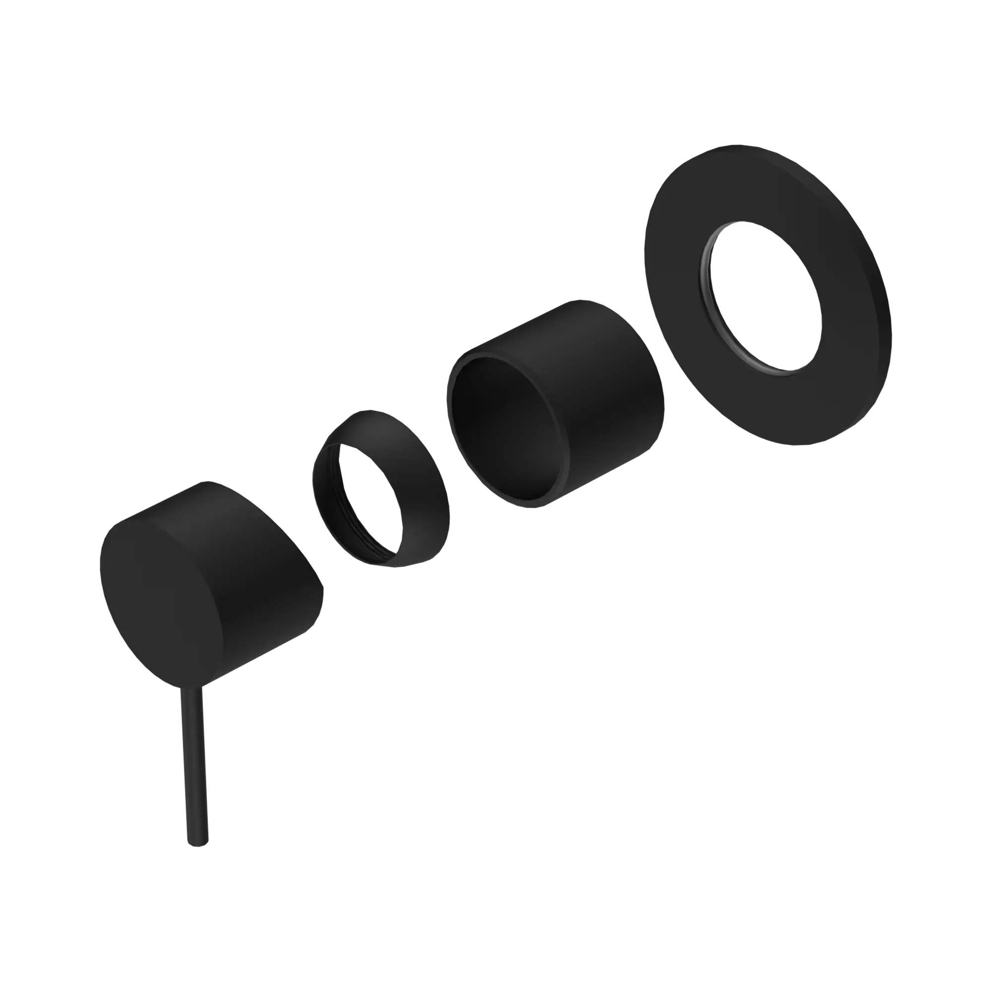 NR221911 TMB Mecca Shower Mixer 80mm Plate Trim Kits Only Matte Black image 1