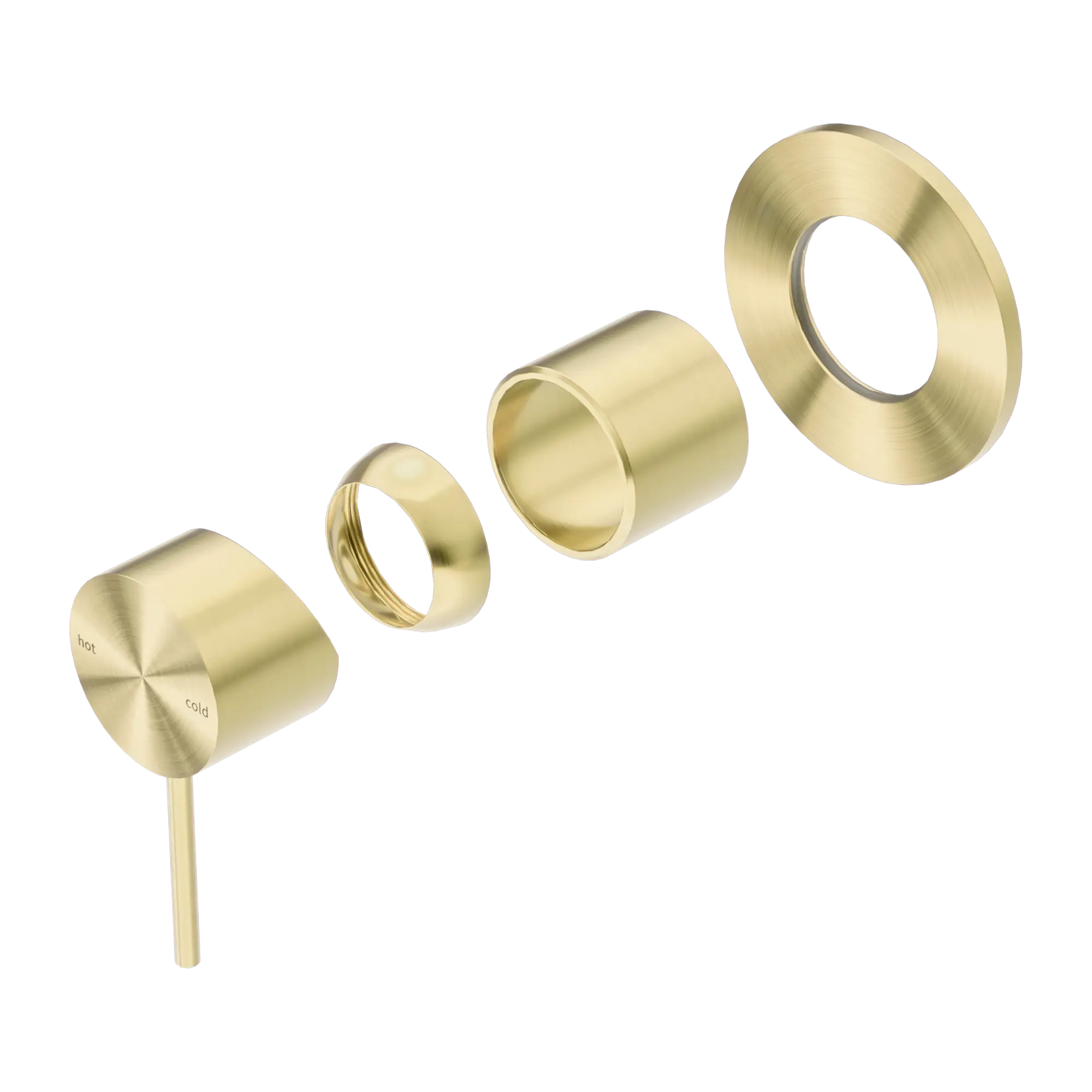 NR221911 TBG Mecca Shower Mixer 80mm Plate Trim Kits Only Brushed Gold image 1