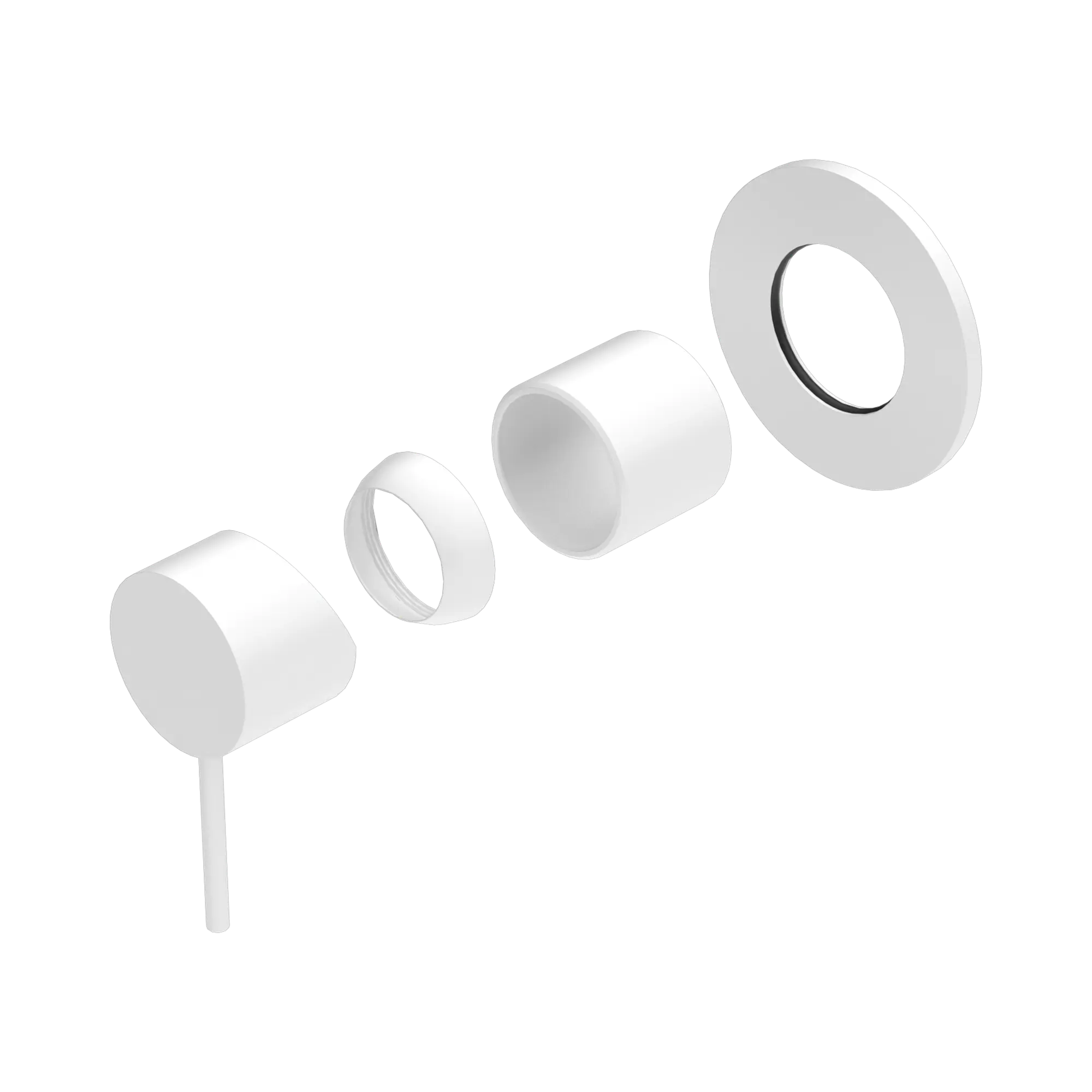 NR221911 TMW Mecca Shower Mixer 80mm Plate Trim Kits Only Matte White image 1