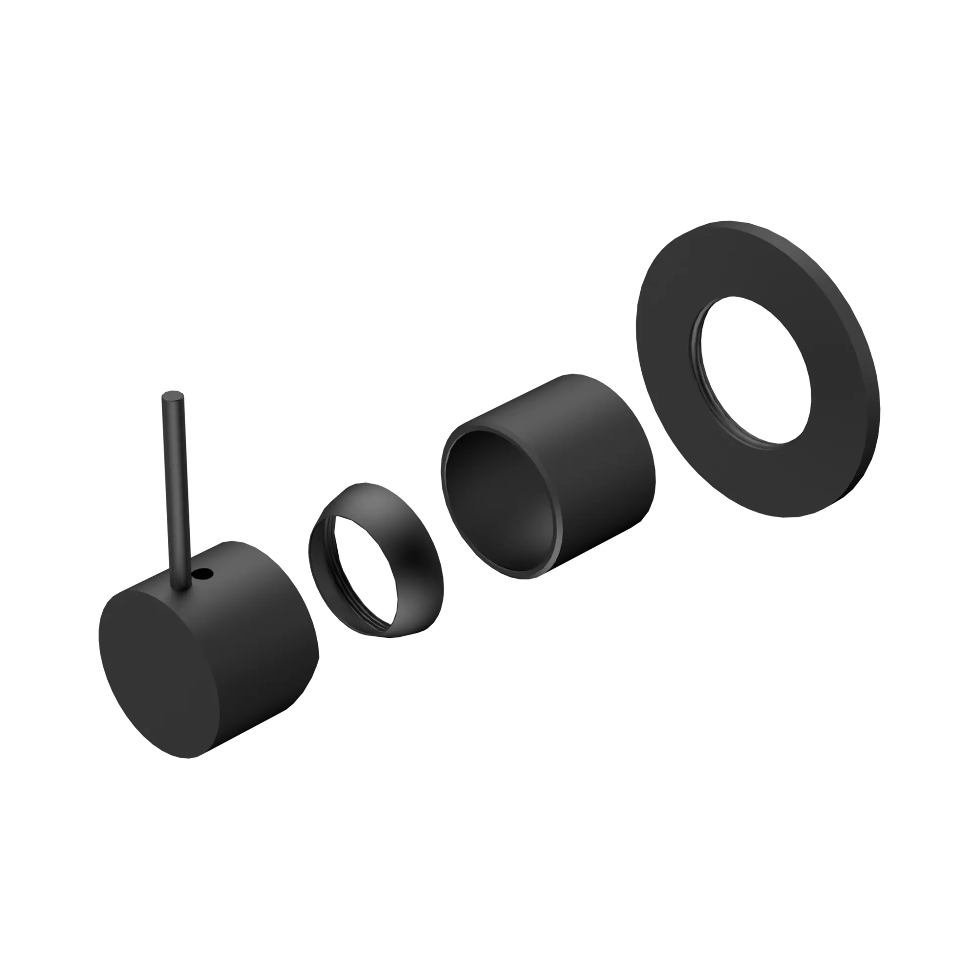 NR221911 BTMB Mecca Shower Mixer Handle Up 80mm Plate Trim Kits Only Matte Black image 1