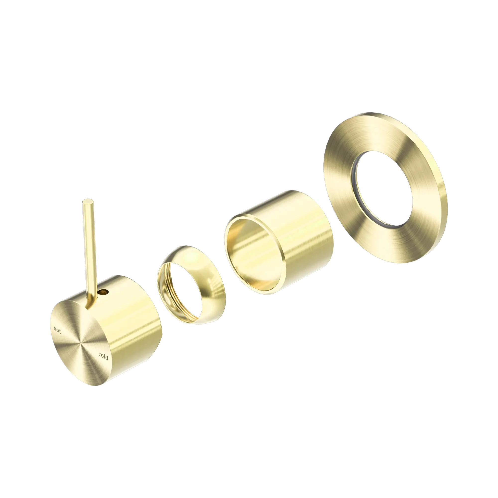 NR221911 BTBG Mecca Shower Mixer Handle Up 80mm Plate Trim Kits Only Brushed Gold image 1