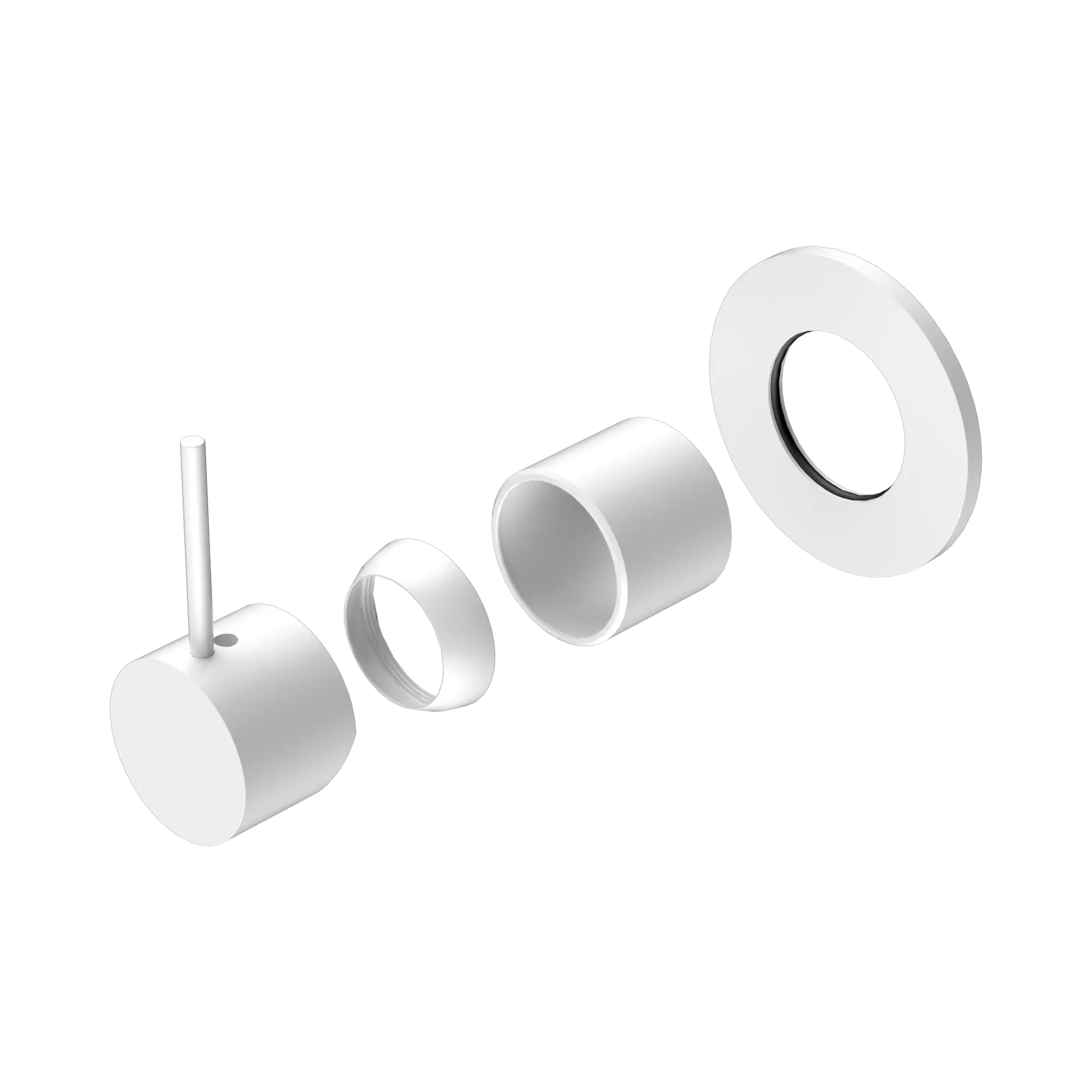 NR221911 BTMW Mecca Shower Mixer Handle Up 80mm Plate Trim Kits Only Matte White image 1