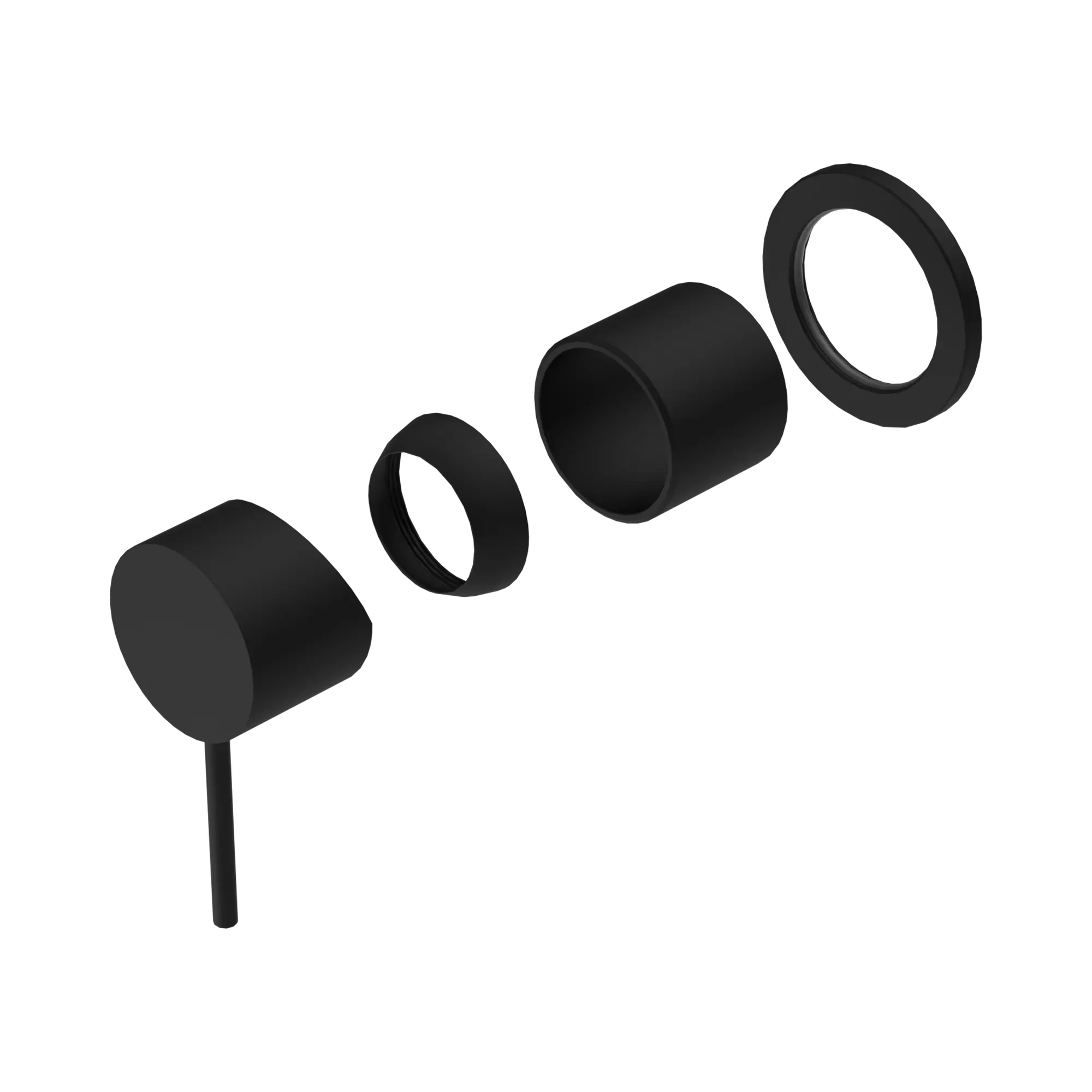 NR221911 HTMB Mecca Shower Mixer 60mm Plate Trim Kits Only Matte Black image 1