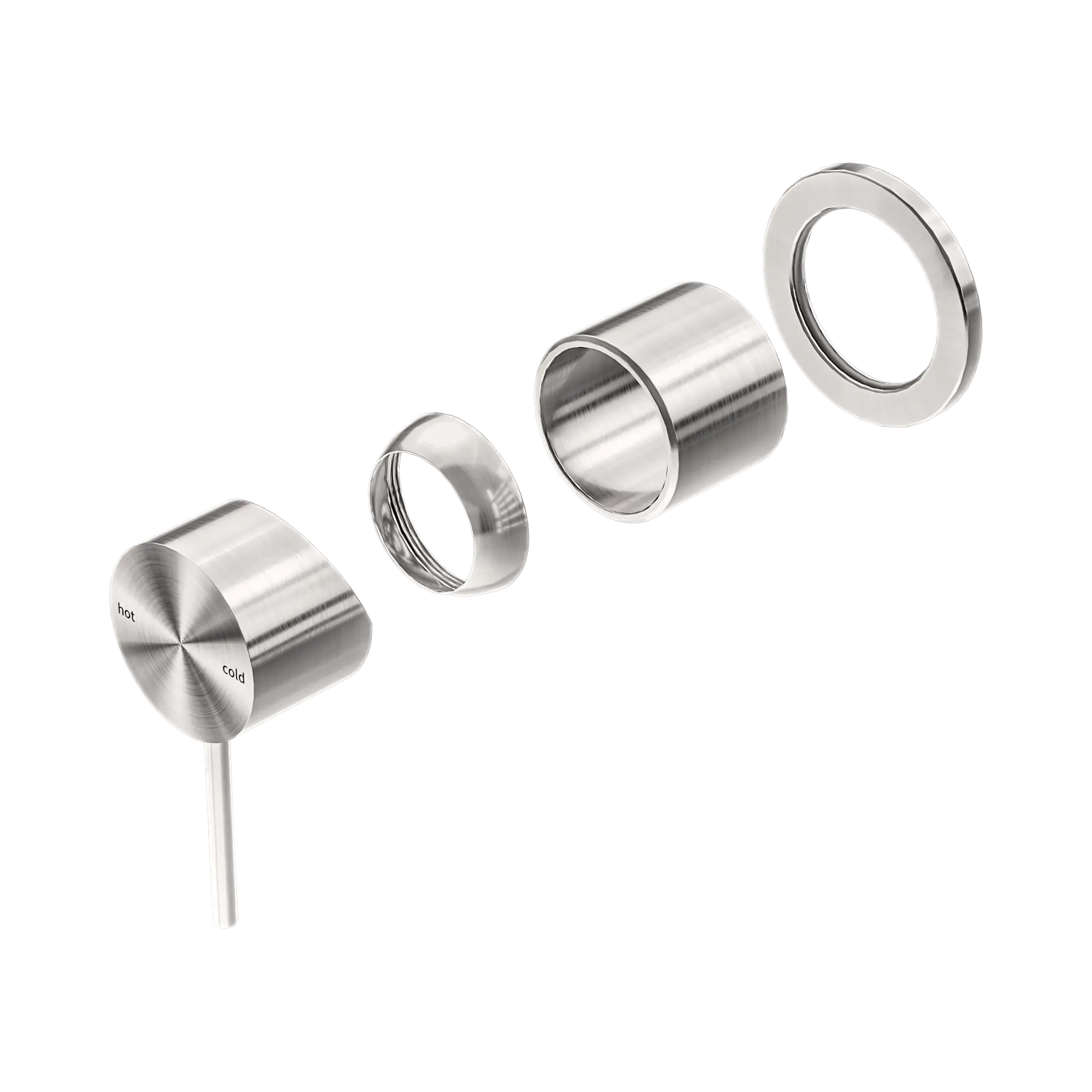 NR221911 HTBN Mecca Shower Mixer 60mm Plate Trim Kits Only Brushed Nickel image 1