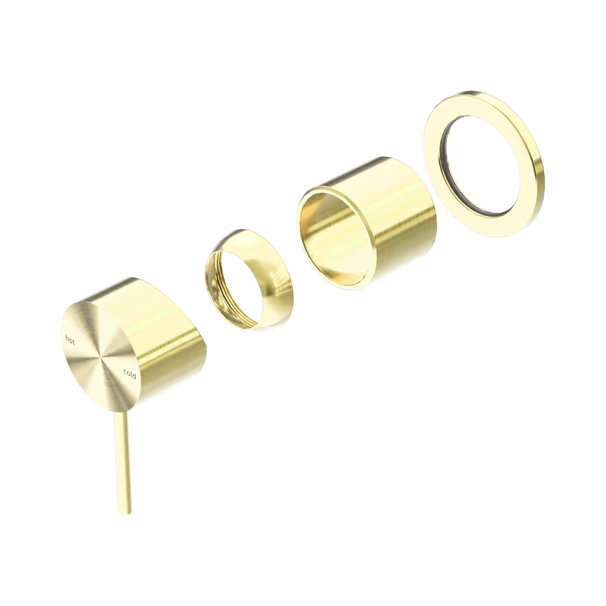 NR221911 HTBG Mecca Shower Mixer 60mm Plate Trim Kits Only Brushed Gold image 1