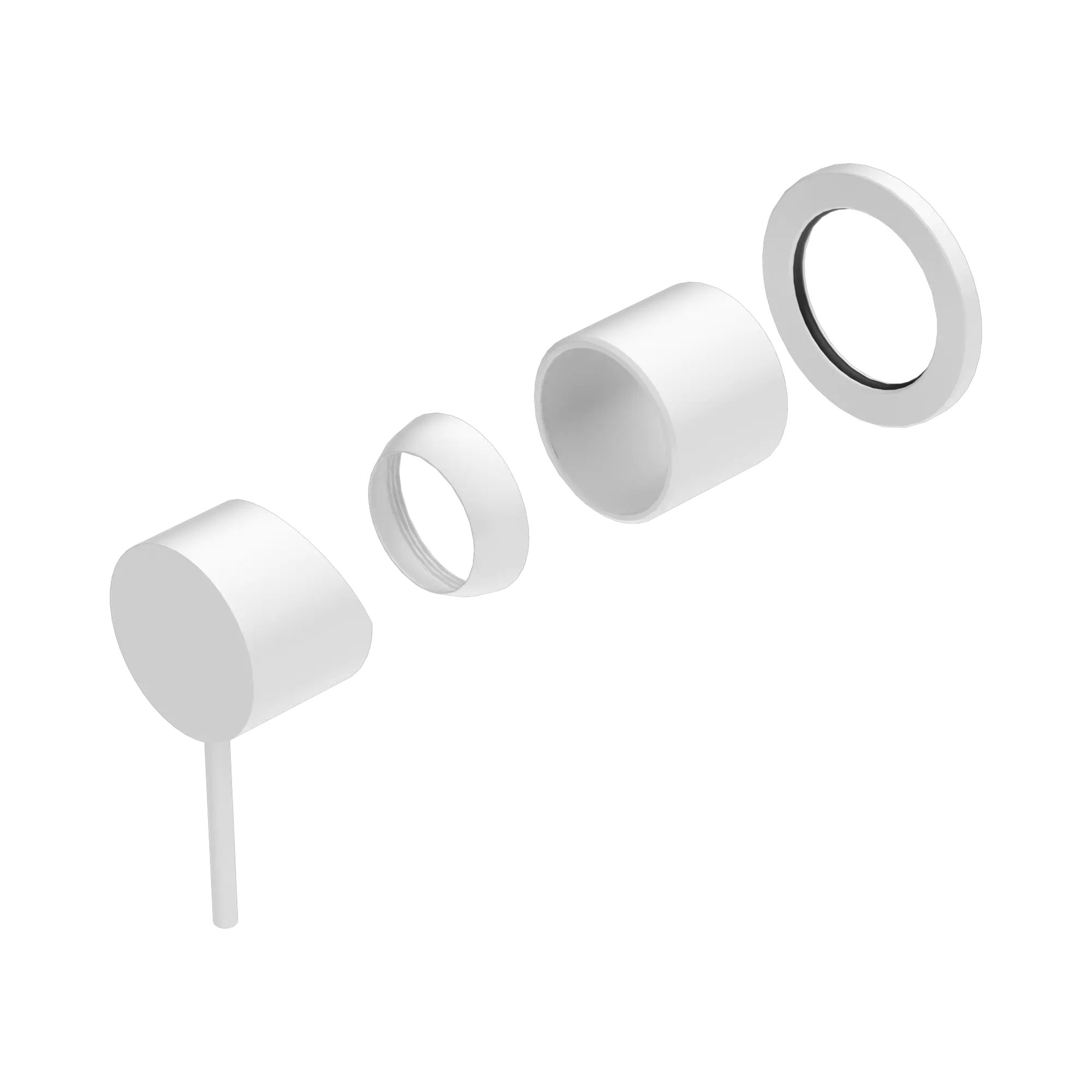 NR221911 HTMW Mecca Shower Mixer 60mm Plate Trim Kits Only Matte White image 1