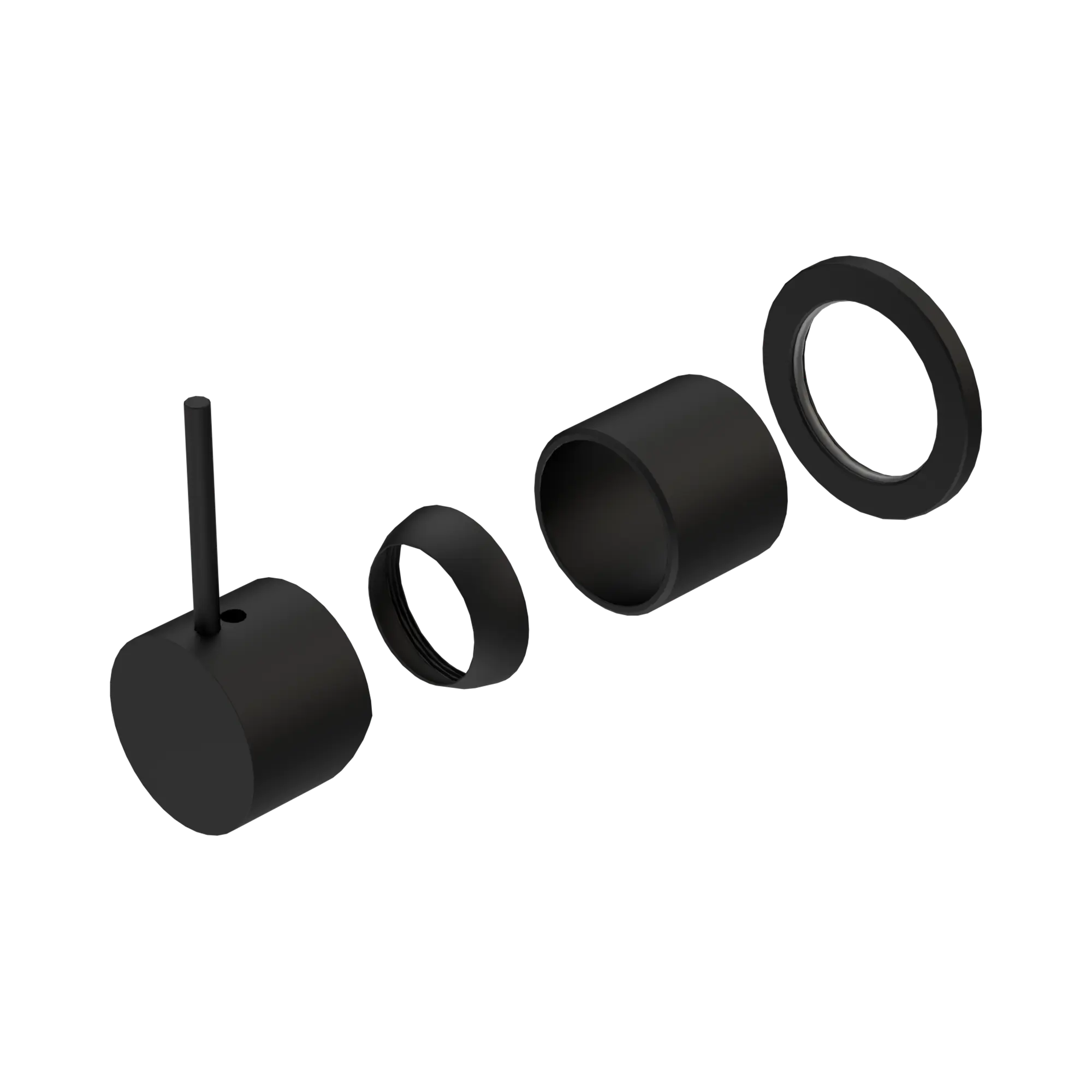 NR221911 JTMB Mecca Shower Mixer 60mm Handle Up Plate Trim Kits Only Matte Black image 1