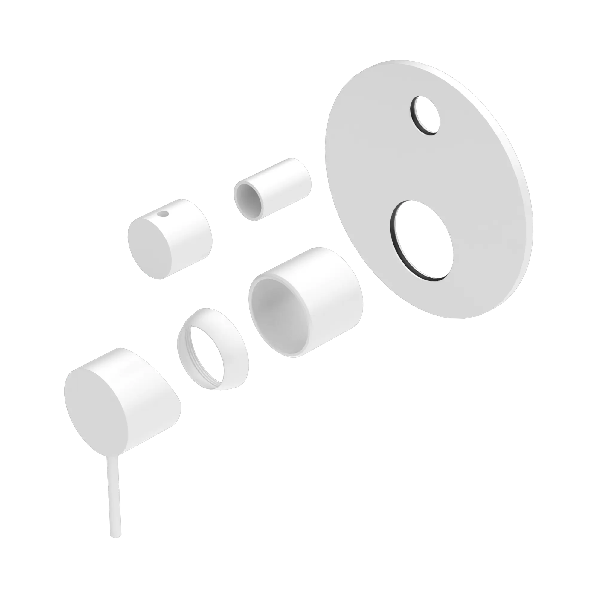 NR221911 ATMW Mecca Shower Mixer With Divertor Trim Kits Only Matte White image 1