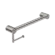 Mecca Care 32mm Grab Rail With Toilet Roll Holder 450mm Brushed Nickel
