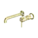 Zen SS316L Wall Basin/Bath Mixer Separate Back Plate 185mm Spout Trim Kits Only Brushed Gold