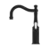 York Basin Mixer Hook Spout With White Porcelain Lever Matte Black