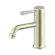 York Straight Basin Mixer With White Porcelain Lever Aged Brass
