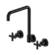 X Plus Wall Kitchen Set Swivel Spout Matte Black