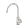 York Kitchen Mixer Gooseneck Spout With White Porcelain Lever Brushed Nickel