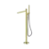 Pure SS316L Progressive Freestanding Bath Mixer With Outdoor Shower Hose Brushed Gold