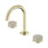Serenity Basin Set Arc Spout With Rome Travertine Handle Brushed Gold
