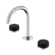 Serenity Basin Set Arc Spout With Marquina Black Handle Brushed Nickel