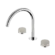 Serenity Bath/Kitchen Set Arc Spout With Rome Travertine Handle Chrome