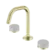 Serenity Basin Set Edge Spout With Carrara Handle Brushed Gold
