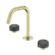 Serenity Basin Set Edge Spout With Verde Alpi Handle Brushed Gold