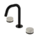 Serenity Basin Set Edge Spout With Rome Travertine Handle Matte Black
