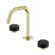 Serenity Basin Set Edge Spout With Marquina Black Handle Brushed Gold