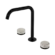 Serenity Bath/Kitchen Set Edge Spout With Rome Travertine Handle Matte Black