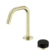 Serenity Progressive Basin Mixer Edge Spout With Marquina Black Handle Brushed Gold