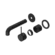 Mecca Wall Basin/Bath Mixer Separate Back Plate Handle Up 160mm Trim Kits Only Matte Black