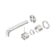 Mecca Wall Basin/Bath Mixer Separate Back Plate Handle Up 185mm Trim Kits Only Brushed Nickel